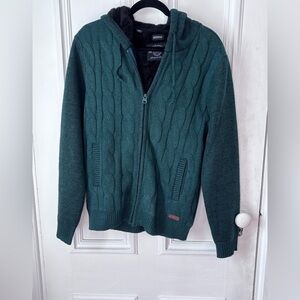 Buffalo David Bitton Walmick Men’s Full Knit Hooded Sherpa Lined Sweater Medium